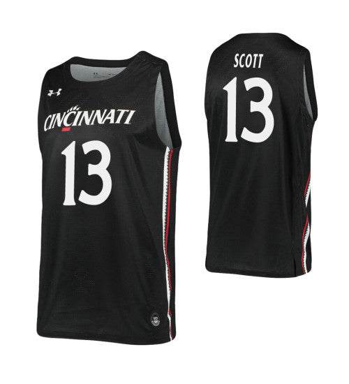 Tre Scott Cincinnati Bearcats Tre Scott Cincinnati Bearcats Jersey Black stitched throwback college basketball jersey