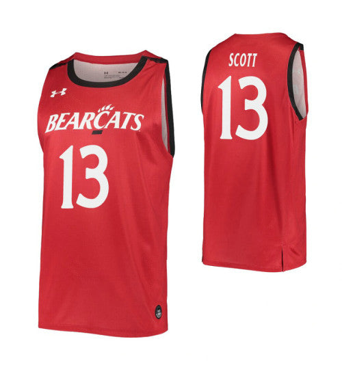 Tre Scott Cincinnati Bearcats Tre Scott Cincinnati Bearcats Jersey Red stitched throwback college basketball jersey