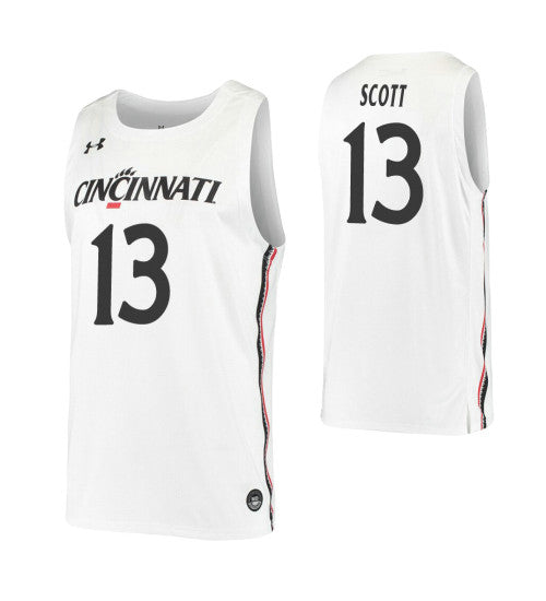 Cincinnati Bearcats 13 Tre Scott White College Basketball Jersey | Stitched Jersey RTJS 5127