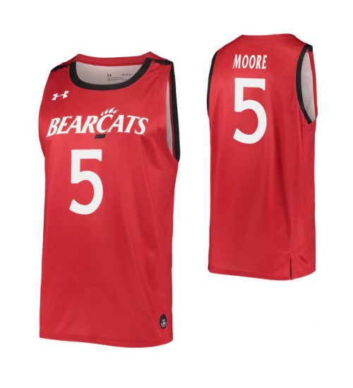 Trevor Moore Cincinnati Bearcats Trevor Moore Cincinnati Bearcats Jersey Red stitched throwback college basketball jersey