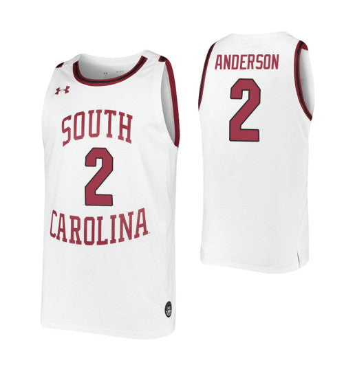 South Carolina Gamecocks 2 Trey Anderson White College Basketball Jersey | Stitched Jersey RTJS 7213
