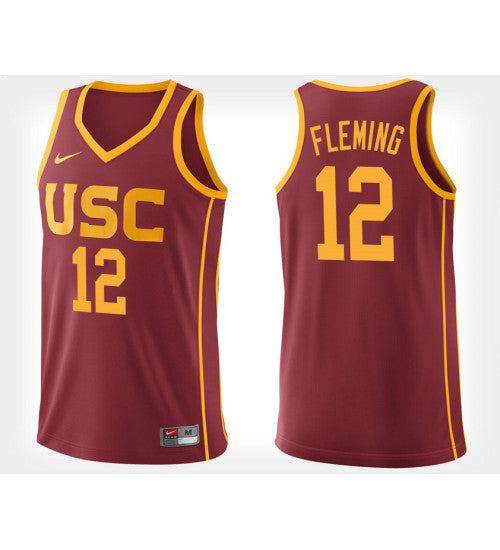 USC Trojans Devin Fleming Home #12 stitched throwback college basketball jersey