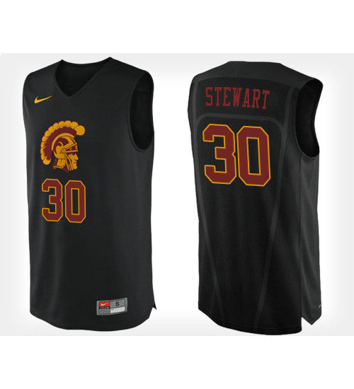USC Trojans Elijah Stewart Alternate #30 Black stitched throwback college basketball jersey