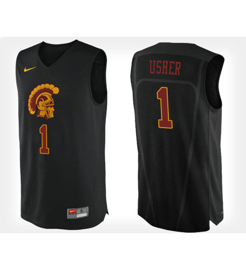 USC Trojans Jordan Usher Alternate #1 Black stitched throwback college basketball jersey
