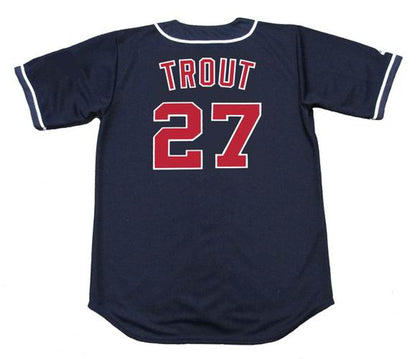 Mike Trout California Angels 1990S Throwback Alternate Baseball Stitched Jersey jersey front view