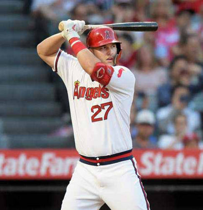 Mike Trout California Angels 1980S Home Throwback Baseball Jersey jersey front view