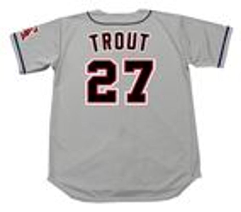 Mike Trout California Angels 1990S Throwback Away Baseball Stitched Jersey jersey front view