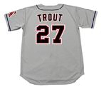 Mike Trout California Angels 1990S Throwback Away Baseball Stitched Jersey jersey front view