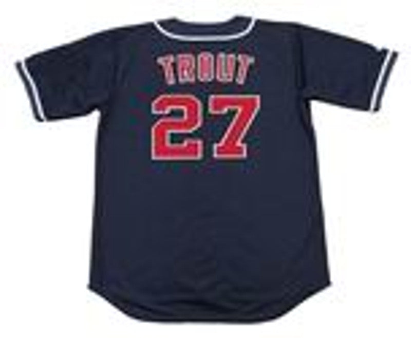 Mike Trout California Angels 1990S Throwback Alternate Baseball Stitched Jersey jersey front view