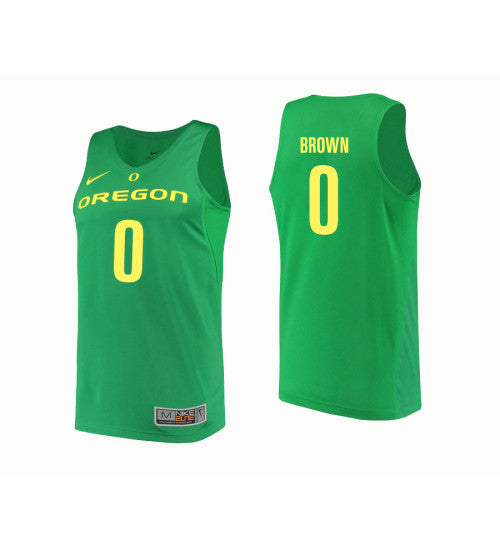 Oregon Ducks 0 Troy Brown College Basketball Jersey Green | Stitched Jersey RTJS 7553