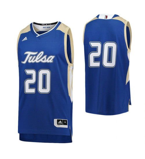 Tulsa Golden Hurricane 20 College Basketball Jersey Royal | Stitched Jersey RTJS 6738