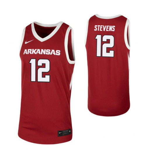 Arkansas Razorbacks 12 Ty Stevens Cardinal College Basketball Jersey stitched basketball jersey for game day fanwear