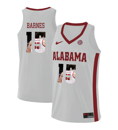 Alabama Crimson Tide 15 Tyler Barnes College Basketball Jersey White 5930 | Stitched Jersey RTJS 5818