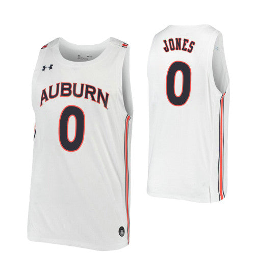 Tyrell Jones Auburn Tigers Tyrell Jones Auburn Tigers Jersey White stitched throwback college basketball jersey