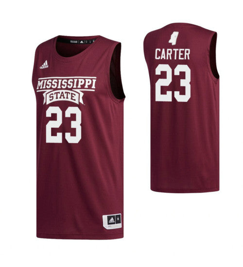Mississippi State Bulldogs 23 Tyson Carter Maroon College Basketball Jersey | Stitched Jersey RTJS 8382