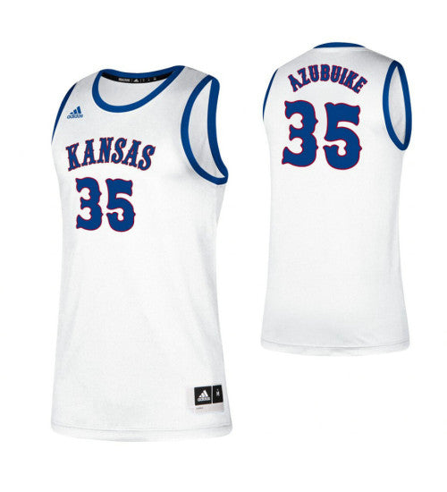 Kansas Jayhawks 35 Udoka Azubuike White College Basketball Jersey 2082 stitched retro jersey