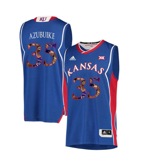 Kansas Jayhawks 35 Udoka Azubuike College Basketball Jersey Royal 7945 | Stitched Jersey RTJS 3803