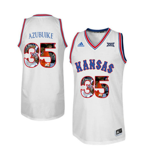 Kansas Jayhawks 35 Udoka Azubuike College Basketball Jersey White 2079 stitched retro jersey
