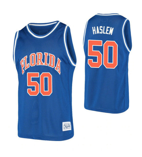 Florida Gators 50 Udonis Haslem Basketball Alumni College Basketball Jersey Royal stitched retro jersey