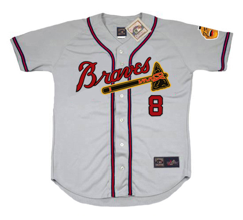 Bob Uecker Milwaukee Braves 1962 Away Throwback Baseball Jersey jersey front view