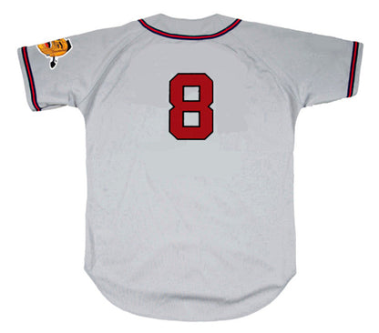 Bob Uecker Milwaukee Braves 1962 Away Throwback Baseball Jersey jersey front view