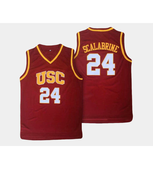 USC Trojans Brian Scalabrine Road #24 stitched throwback college basketball jersey