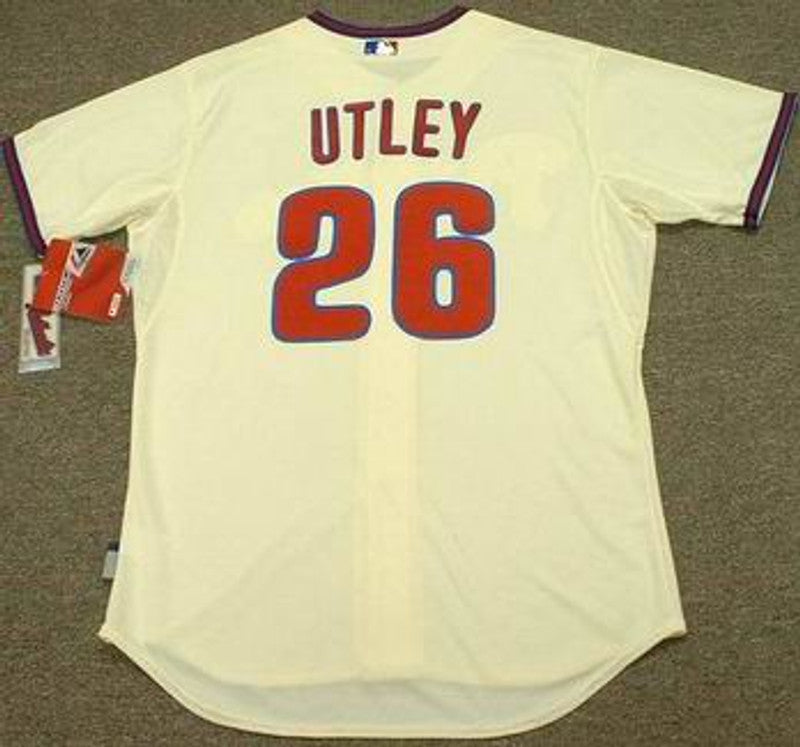 Philadelphia Phillies Chase Utley Cool Base Baseballl MLB jersey front view