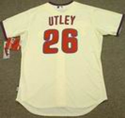 Philadelphia Phillies Chase Utley Cool Base Baseballl MLB jersey front view