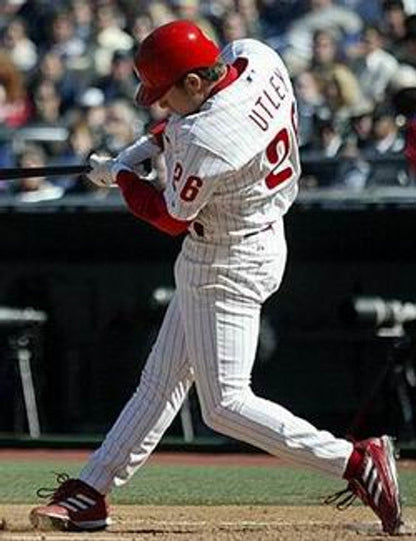 Philadelphia Phillies Chase Utley Cool Base MLB jersey front view