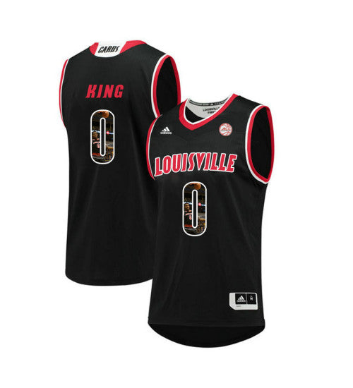 Louisville Cardinals 0 Vj King College Basketball Jersey Black | Stitched Jersey RTJS 3525