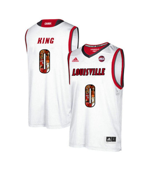 Louisville Cardinals 0 Vj King College Basketball Jersey White | Stitched Jersey RTJS 3523