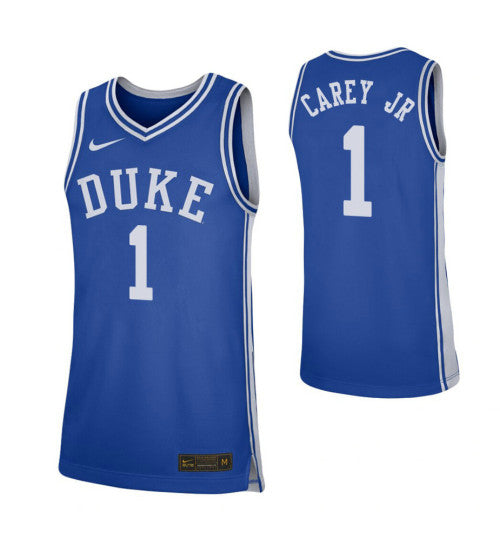 Carey Jr Duke Blue Devils Vernon Blue stitched throwback college basketball jersey