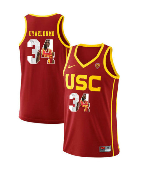USC Trojans Victor Uyaelunmo #34 Red stitched throwback college basketball jersey