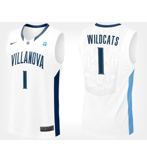 Villanova Wildcats Villanova Wildcats Jersey #1 White stitched throwback college basketball jersey