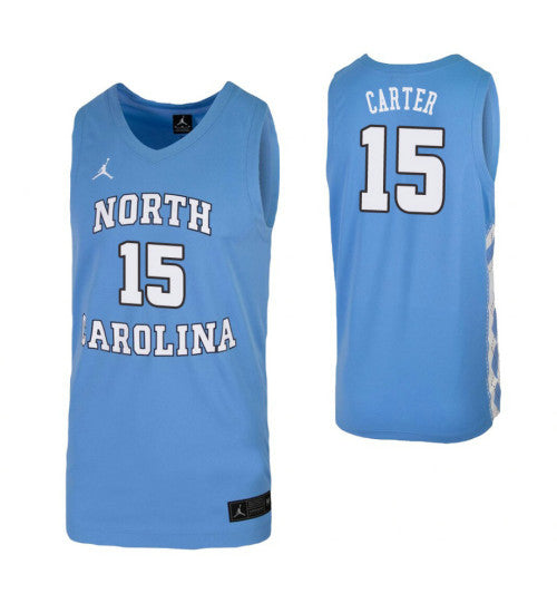 Carolina North Carolina Tar Heels Vince Carter Blue stitched throwback college basketball jersey