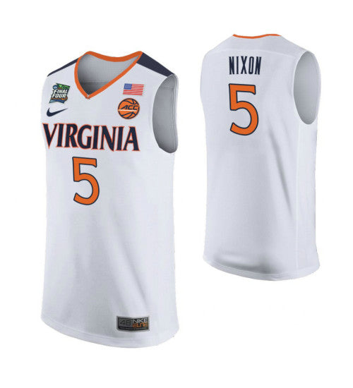 Jayden Nixon Virginia Cavaliers White stitched throwback college basketball jersey