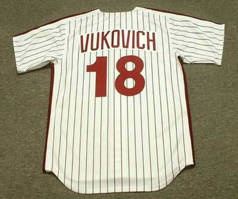 Philadelphia Phillies John Vukovich Cooperstown MLB jersey front view