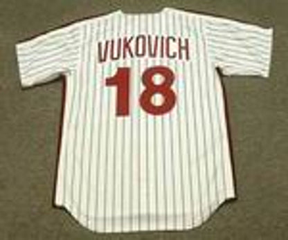 Philadelphia Phillies John Vukovich Cooperstown MLB jersey front view