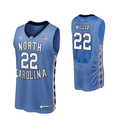 North Carolina Tar Heels 22 Walker Miller Performace College Basketball Jersey Royal | Stitched Jersey RTJS 8079