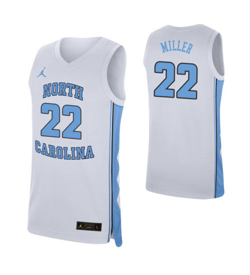 Miller North Carolina Tar Heels Walker White stitched throwback college basketball jersey