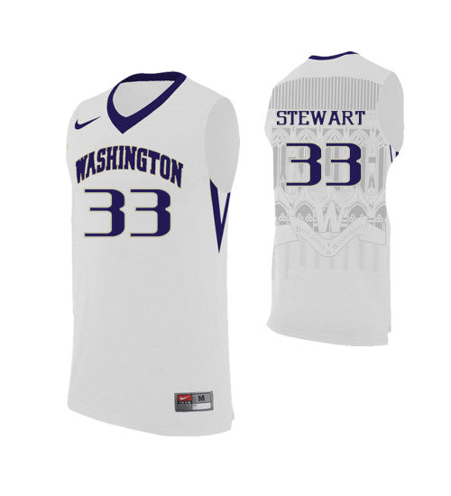 Washington Huskies Isaiah Stewart #33 White stitched throwback college basketball jersey