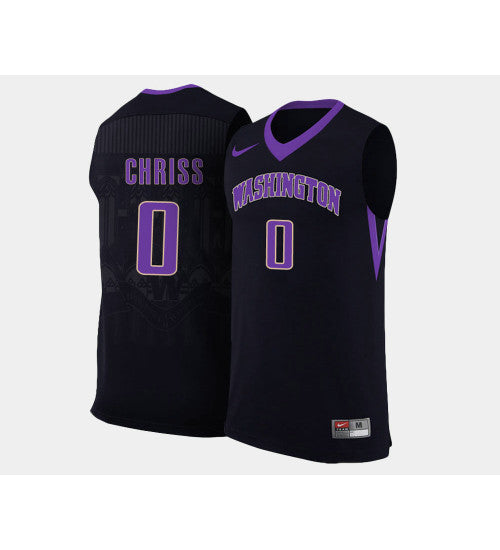 Washington Huskies Marquese Chriss Alternate #0 Black stitched throwback college basketball jersey