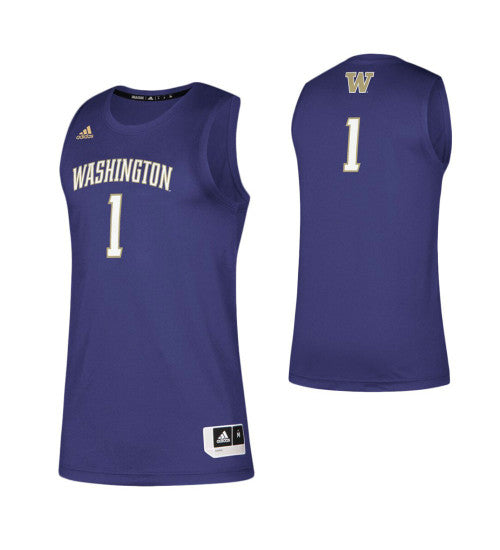 Washington Huskies Washington Huskies Jersey #1 Purple stitched throwback college basketball jersey