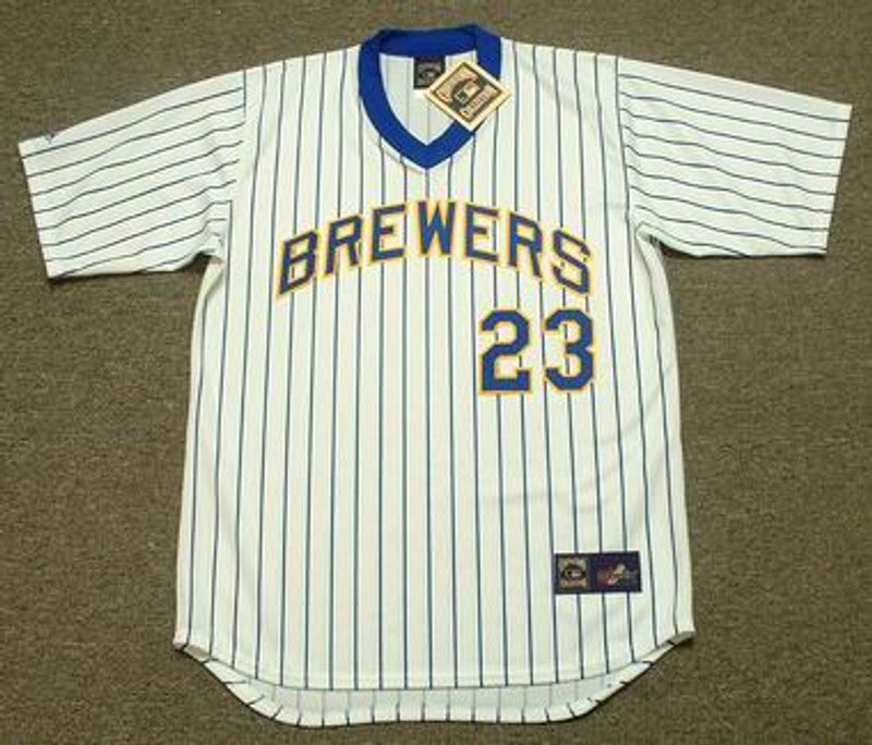 Milwaukee Brewers Rickie Weeks 1980s Cooperstown MLB jersey front view