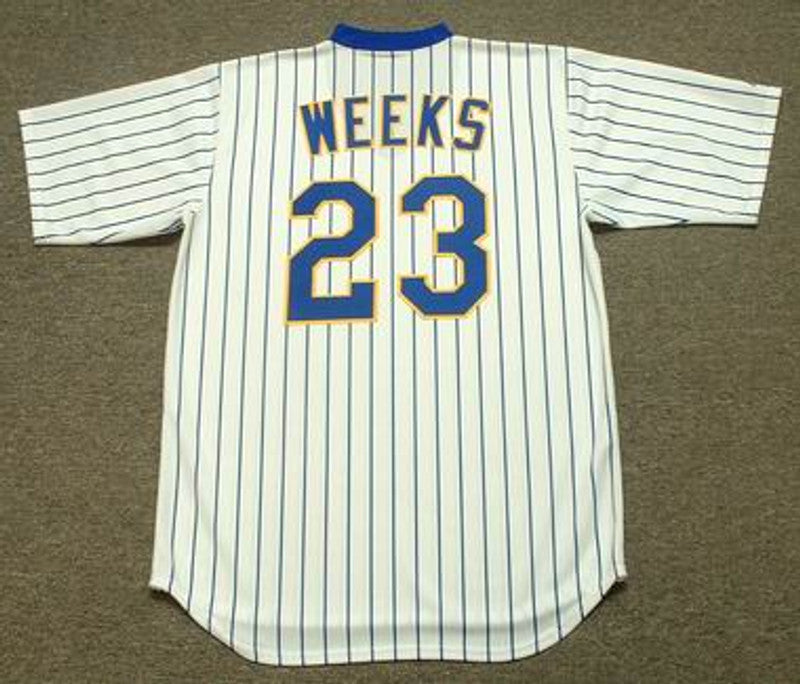 Milwaukee Brewers Rickie Weeks 1980s Cooperstown MLB jersey front view