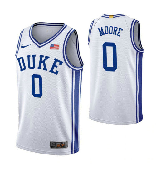 Duke Blue Devils Wendell Moore White College Basketball Jersey stitched retro jersey
