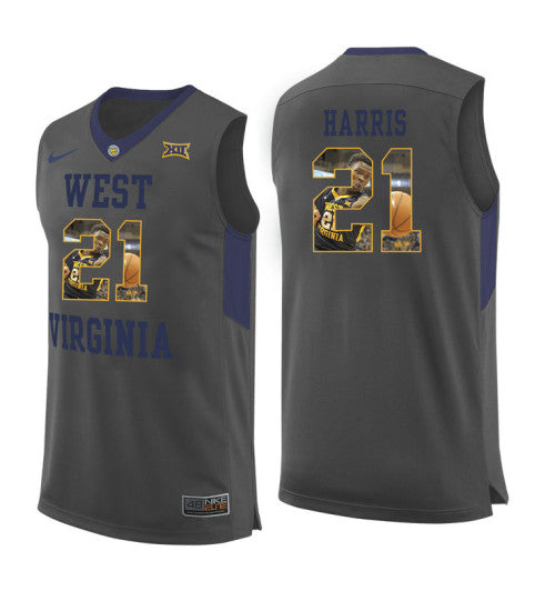 West Virginia Mountaineers 21 Wesley Harris College Basketball Jersey Gray 5700 | Stitched Jersey RTJS 6048