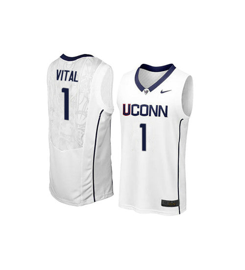 Uconn Huskies 1 Christian Vital College Basketball Jersey White | Stitched Jersey RTJS 6632
