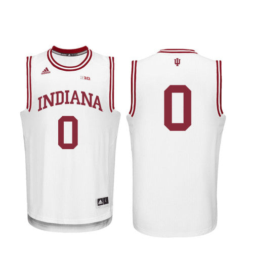 Indiana Hoosiers 0 Curtis Jones College Basketball Jersey White 1693 stitched retro jersey