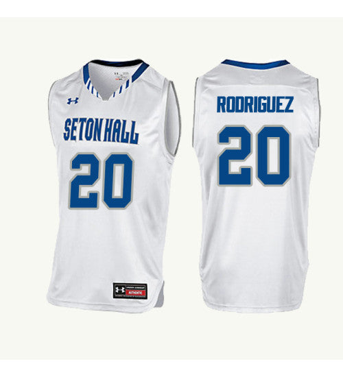 Seton Hall Pirates 20 Desi Rodriguez College Basketball Jersey White | Stitched Jersey RTJS 7255
